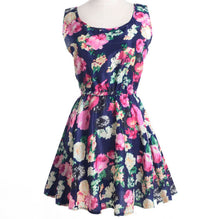 Load image into Gallery viewer, USA SIZE Summer bottom skirt Sleeveless printed chiffon dress Floral vest dress