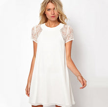 Load image into Gallery viewer, USA SIZE Stitched short-sleeved lace chiffon dress