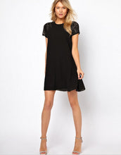 Load image into Gallery viewer, USA SIZE Stitched short-sleeved lace chiffon dress