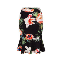 Load image into Gallery viewer, USA SIZE Sexy bag hip skirt bottoming Slim lotus leaf fishtail skirt Printed skirt