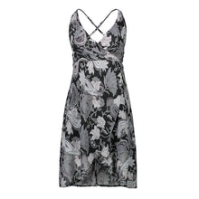 Load image into Gallery viewer, USA SIZE Sling V-neck long dress printed chiffon backless beach skirt